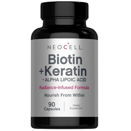Biotin Complex Hair, Skin & Nails | 90 Capsules | with BioActive Keratin Peptides and Alpha Lipoic Acid | by NeoCell