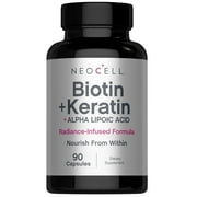 Biotin Complex Hair, Skin & Nails | 90 Capsules | with BioActive Keratin Peptides and Alpha Lipoic Acid | by NeoCell