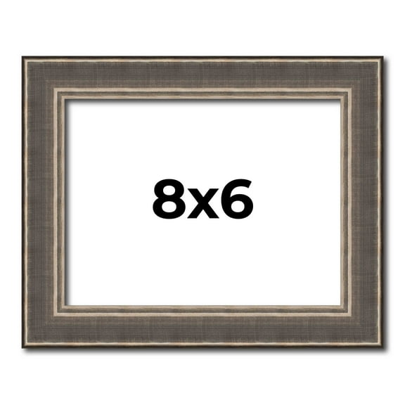 8x6 Frame Silver Real Wood Picture Frame Width 1.25 Inches | Interior Frame Depth 0.5 Inches |