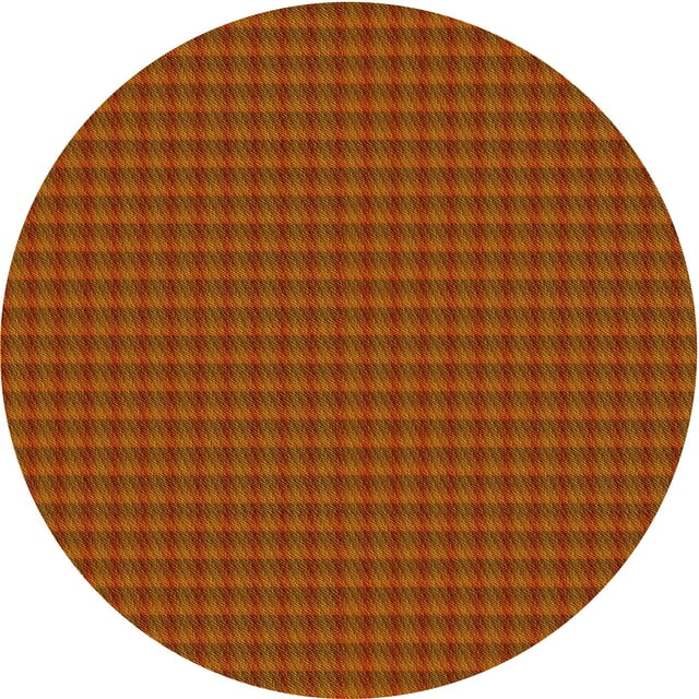 Ahgly Company Machine Washable Indoor Round Transitional Orange Red Orange Area Rugs, 4' Round
