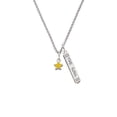 thumbnail image 2 of Delight Jewelry Silvertone Mini Yellow Star Silvertone Hope Anchors the Soul Bar Charm Necklace, 23", 2 of 4