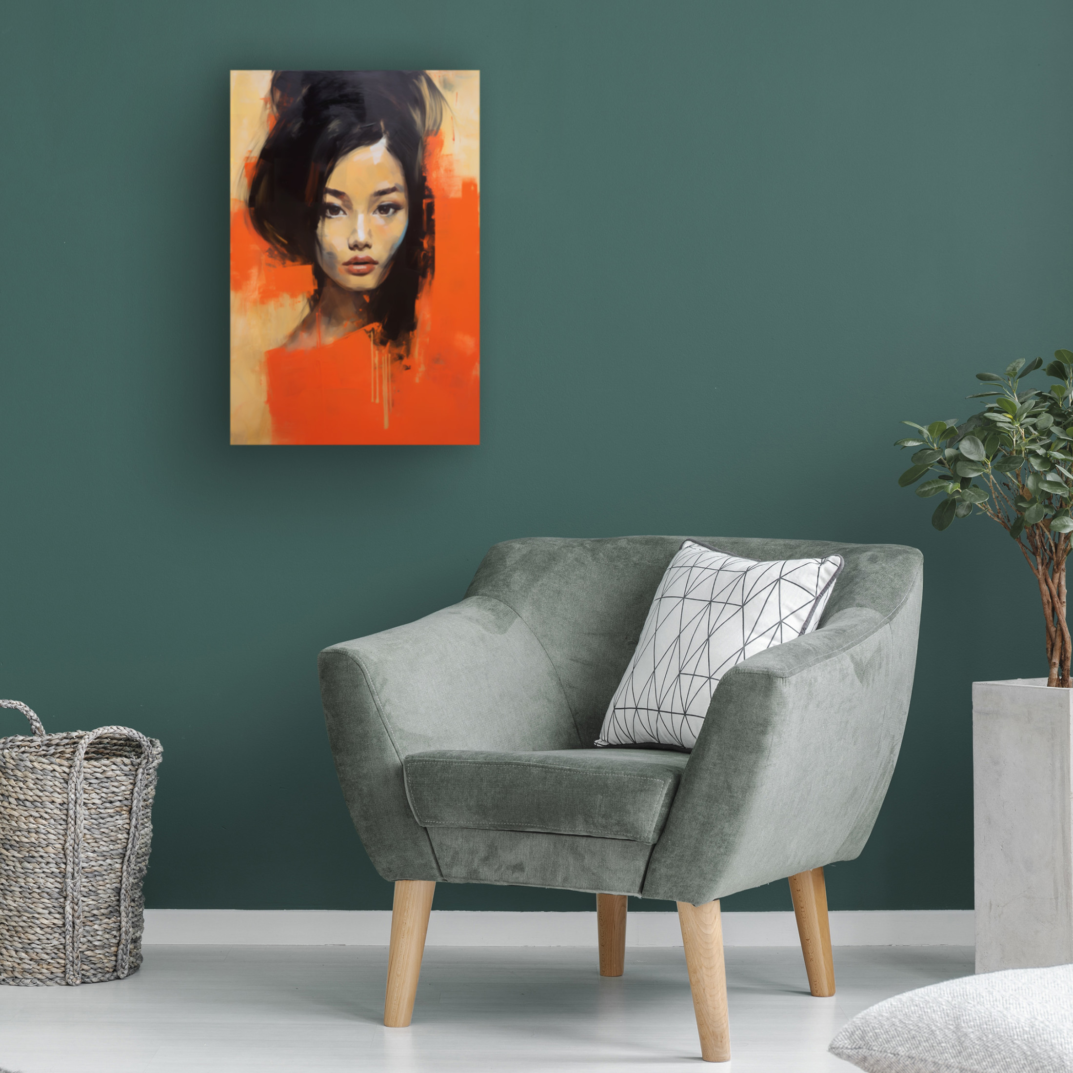 Canvas Wall Art - Ray Heere 'Colorful Model 7' Wall Art for Living Room, Bedroom, or Office Décor by Trademark Fine Art - 22 x 32 Inches