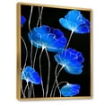 thumbnail image 3 of Designart 'Detail of Blue Flowers On Black Background II' Traditional Framed Canvas Wall Art Print, 3 of 5