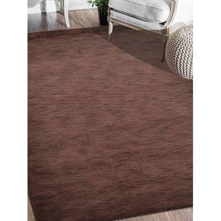 UPC 192791000090 product image for Rugsotic Carpets Lori Knotted Woolen 8' x 8' Solid Round Rug Brown L00111-Color: | upcitemdb.com