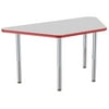 ECR4Kids 30in x 60in Trapezoid Contour Thermo-Fused Adjustable Activity Table Grey/Red/Silver - Super Leg