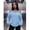 Baby Blue, variant on Womens Baby Blue Off-Shoulder Oversized Fleece Sweatshirt Long Sleeve