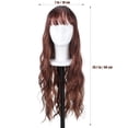 thumbnail image 2 of Peluca rizada: Peluca sintética larga y ondulada con flequillo para mujer. Adorno capilar de aspecto natural para uso diario en fiestas., 2 of 7
