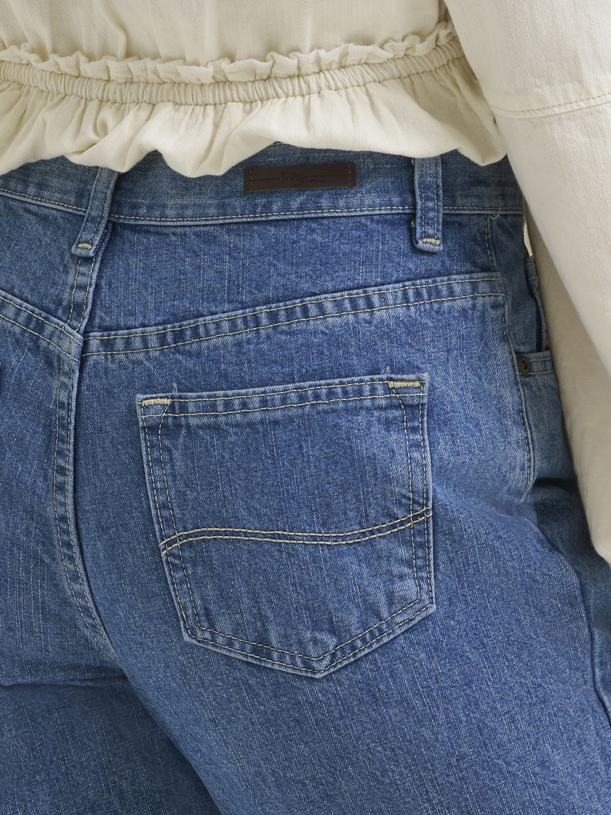 Lee® Women's All Cotton 31" Relaxed Straight Leg Denim Jeans