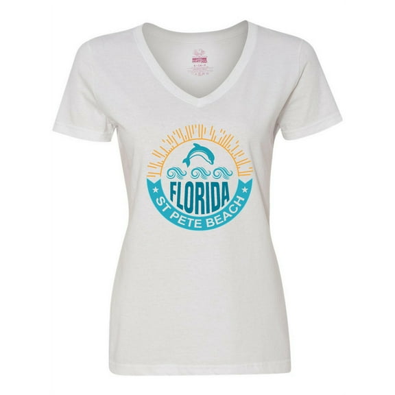 Inktastic St Pete Beach Florida Trip Women's V-Neck T-Shirt