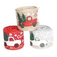 thumbnail image 2 of Christmas Wired Edge Ribbon, 3 Rolls Multi Color Christmas Ribbon  for Photo Frame, 2 of 7