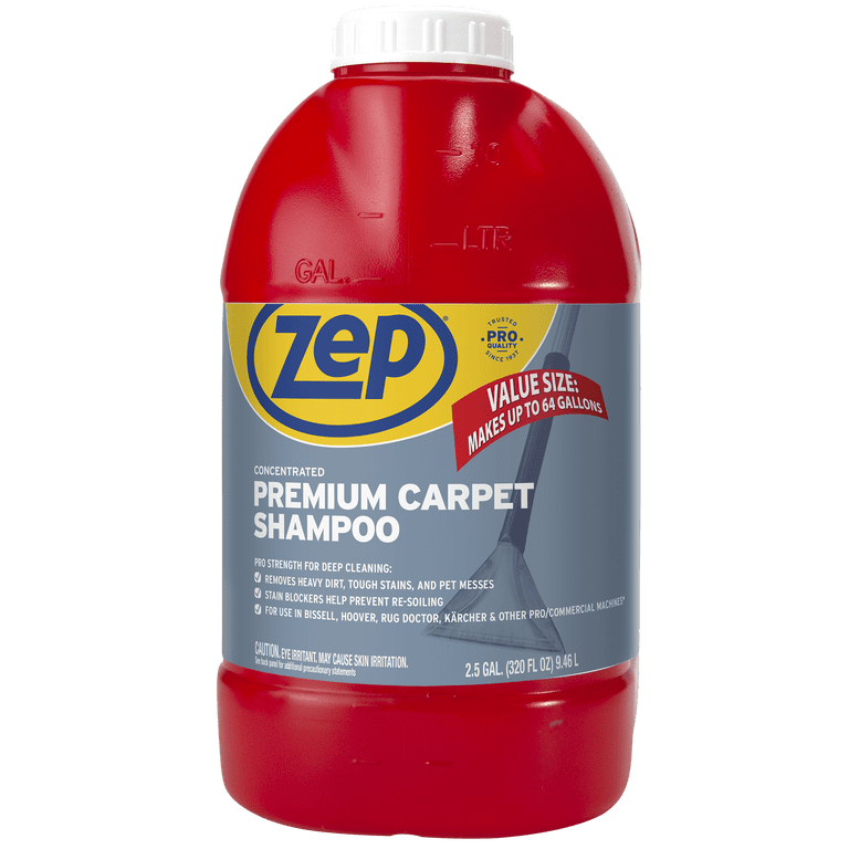 Zep Premium Carpet Shampoo, 2.5 Gal Case of 2, For Carpet Machines