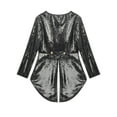 thumbnail image 6 of Haitryli Women's Magician Tailcoat Jacket Fancy Dress Magic Show One-Button Sequin Tail Coat Black XXL, 6 of 7