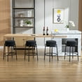 thumbnail image 4 of Zesthouse Swivel Counter Stools Set of 2, 26.7" Modern Boucle Counter Height Bar Stools with Metal Legs, Backless Round Barstools for Kitchen Island, Black, 4 of 12