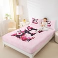 thumbnail image 3 of Erosebridal Kid Initial E Letter Bed Sheets, Pink Flower Butterfly King Sheets, 4 Pieces, 3 of 5