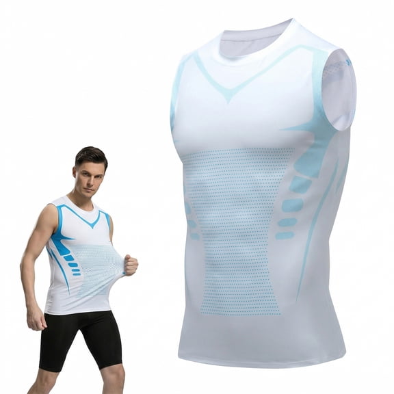 Dresfit Men's Compression Shirts Sleeveless Crew Neck Gym Shirt Summer 2026 Mesh Workout Shirt Big and Tall Moisture Wicking Quick Dry Tank Tops M