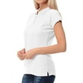 thumbnail image 2 of Basico White Polo Collared Shirts For Women 100% Cotton Short Sleeve Golf Slim Fit Polo Shirts For Women and Juniors, 2 of 4