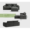 thumbnail image 3 of YVDNHP 91" L Shaped Couc, Modular Sectional Sofa, Boneless 2 Seater Deep Seat Sofa with Ottoman, Comfy Plush Flannel Fabric, for Living Room, Apartment, Office, No Assembly Required, Gray, 3 of 10