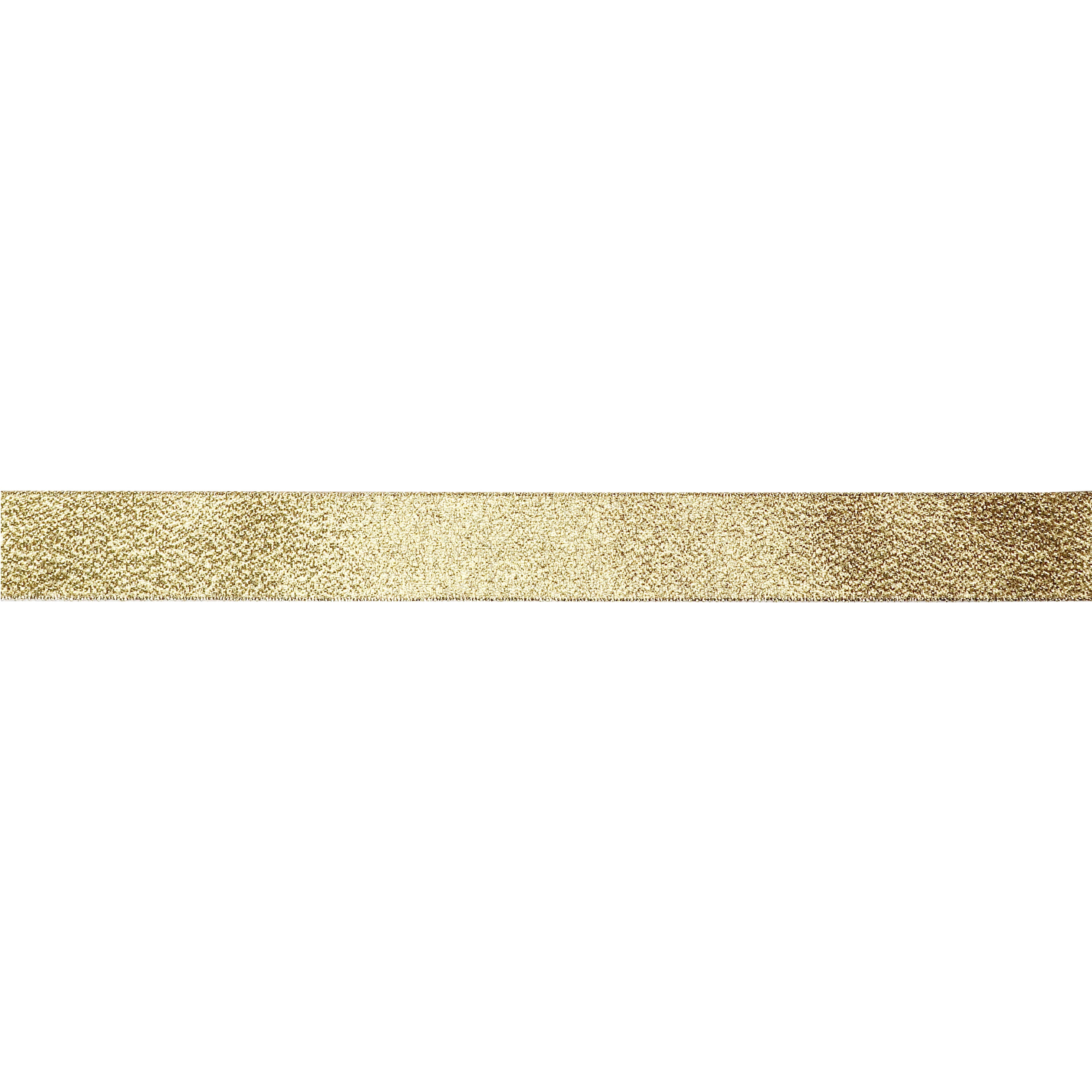 Celebrate It 7/8" x 5yd. Gold Metallic Ribbon - Non-Wired with Woven Selvage, Polyester & Metallic, Ideal for Gift Wrapping, Baskets & Holiday Crafts, 12 Pack
