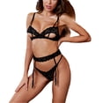thumbnail image 3 of Conjunto de ropa interior sexy para mujer Sujetador de lencería hueca de encaje Tanga Ropa de dormir, L tholdsy XX000081-03, 3 of 7