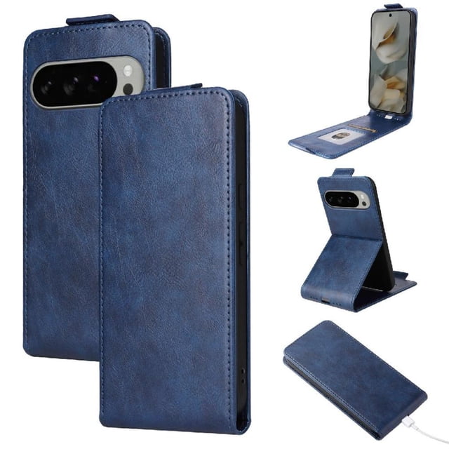 Folio Phone Case for Google Pixel 10 Pro XL 5G Magnetic Kickstand Cover with Camera Protection Blue