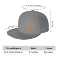 thumbnail image 4 of DouZhe Flat Brim Cap Snapback Hat, Halloween Face Emotion Prints Adjustable Gray Adult Baseball Cap, 4 of 7