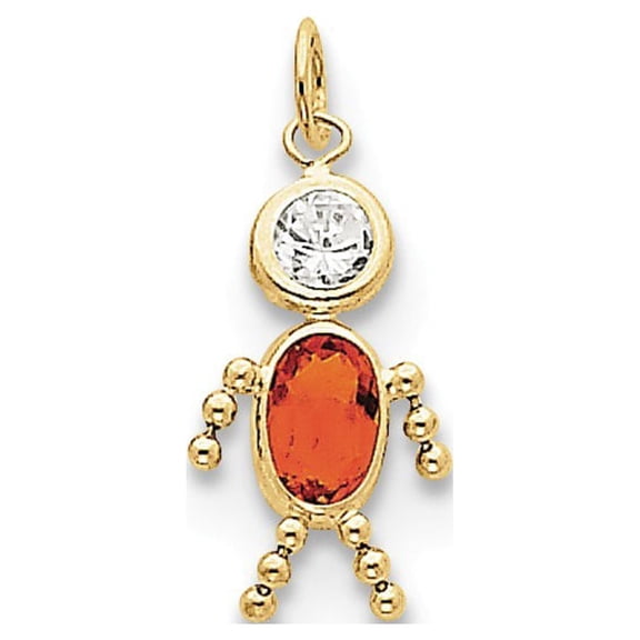 10k Yellow Gold November Boy Charm - Measures 20x10mm Wide