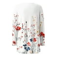 thumbnail image 4 of UPPADA Women's Floral Print Crew Neck Blouses Long Sleeve Soft Knit Cardigan Sweaters Open Front Blouses Cardigan Outfit Casual Dressy with Pockets White,L, 4 of 5