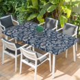 thumbnail image 2 of Dandelion Table Cloths for 6 Foot Rectangle Tables, Navy Blue Flowers Modern Minimalist Spring Patio Waterproof Elastic Fitted Tablecloths, Washable Rectangular Table Cover for Camping, 2 of 8