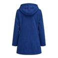 thumbnail image 5 of ZunFeo Women’s Hooded Suede Coat, Casual Drawstring Mid‑Length Button Down Fall Winter Trench Coat Jacket, 5 of 6
