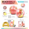 thumbnail image 2 of POZA Inflatable Beach Balls for Pool - Elegant Glitter Beach Balls for Kids, Teens, and Adults, Heavy Duty Inflatable Beach Ball Set of 2, Pool Balls for Beach Party Decoration - Rose Gold, 16 Inches, 2 of 7