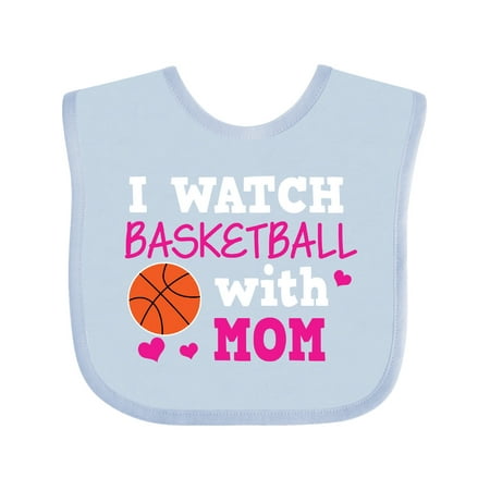 

Inktastic I Watch Basketball with Mom Gift Baby Boy or Baby Girl Bib
