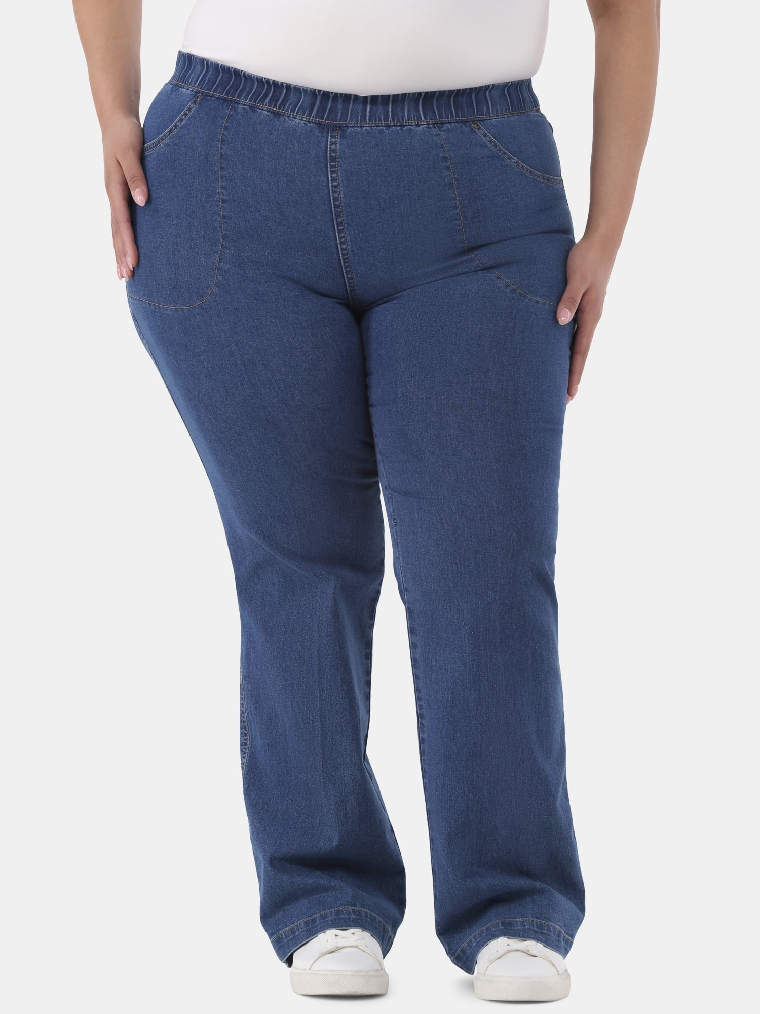 JMS Just My Size by Hanes Women's Plus Size 4 Pocket Bootcut Jeans, Single and 2-Pack