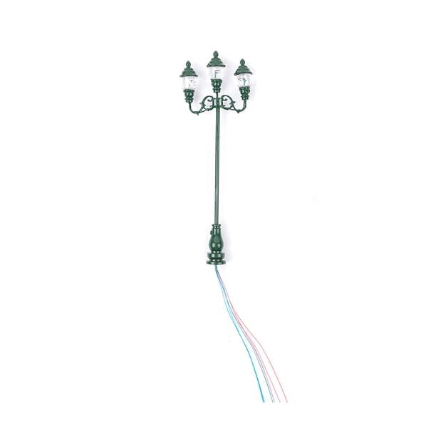 Injueey 1: 87 trenes farola ferroviaria 3 cabeza modelo que hace la lámpara decorativa Microlandschaft lámparas para la decoración de la de arena Artesanía Luz verde/blanca Injueey HA066517-03