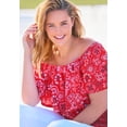 thumbnail image 5 of Woman Within Women's Plus Size Off Shoulder Ruffle Tee Shirt, 5 of 6