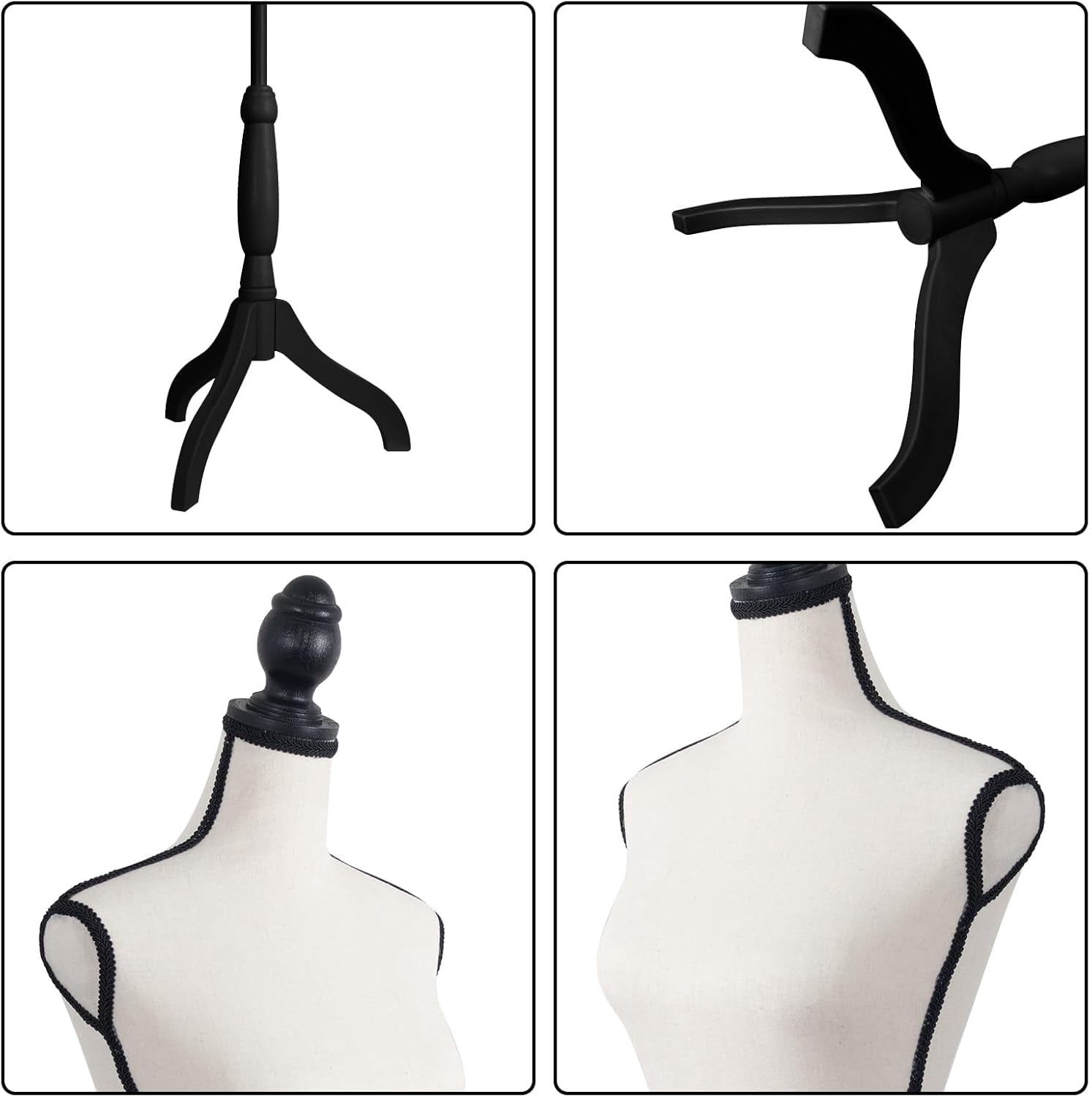 FreeLung Female Mannequin Body with Adjustable Tripod Stand, Beige