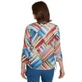 thumbnail image 2 of Alfred Dunner Womens Stripe Patchwork Ruched Sides Top, 2 of 4