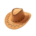 thumbnail image 3 of Suede Cowboy Hat Western Style Stylish Versatile with Three Eyelets on Each Side Orange, 3 of 8