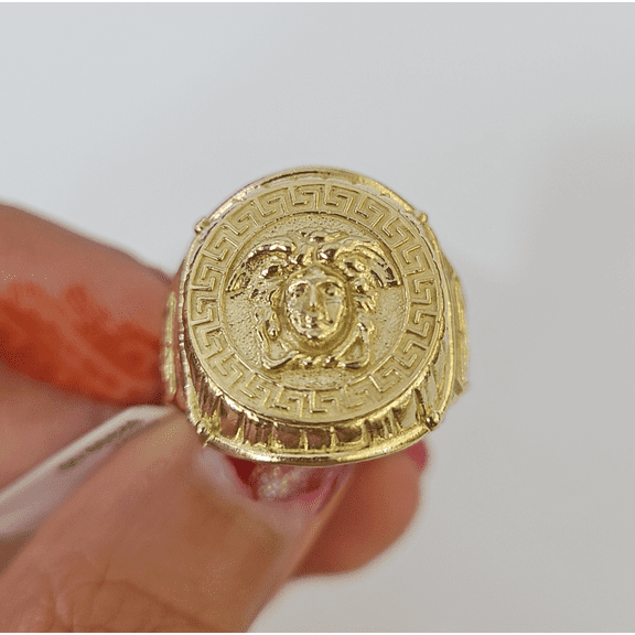 10k Medusa Head Ring Yellow Gold Men Real Genuine All Sizes (Ring Size:6;)