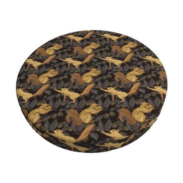 Balery Squirrel Gathering Nuts Fundas de asiento para taburete de bar redondo de tela de terciopelo ajustables que protegen de arañazos y manchas para sillas de 14 a 17 pulgadas.-13 inch
