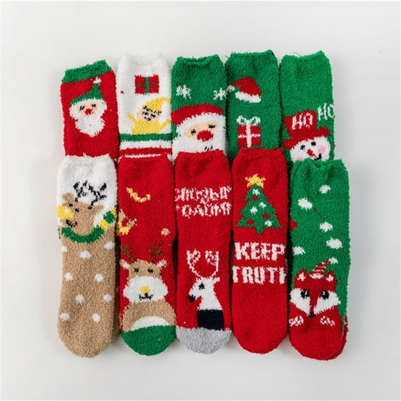 10 Pairs Christmas Socks Womens Winter Fuzzy Socks Cozy Fluffy Socks Warm Fuzzy Christmas Socks for Women Gifts