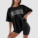 thumbnail image 2 of Camiseta informal de cuello redondo estampada para mujer: top de manga corta de verano de suave mezcla de algodón, 2 of 4