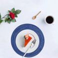 thumbnail image 2 of 4Pcs Circulaire Tasse Mat Tressage Résistant à la Chaleur Bol Plaque Tapis Isolation de Style Nordique Coaster Bleu, 2 of 7