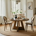 thumbnail image 3 of Fnova 47" Round Dining Table for 4 People, Modern Farmhouse Wooden Kitchen Table, Woodtone (Chairs Not Included), 3 of 13