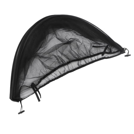 Xirurus Car Seat Repellent Net Universal Zipper Breathable Stroller Mesh Repellent Net Large for Infant Black with Black Edge Cover (Length 15.75 inches / 40 cm)
