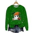 thumbnail image 2 of Ailaofu Women's Halloween Printed Round Neck Casual Sports Long Sleeve Sweatshirt Top Sweatshirt Loose Soft Long Sleeve Pullover Tops, 2 of 6