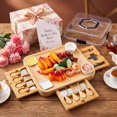 thumbnail image 5 of 14" Rotating Charcuterie Board with Protective Lid - Expanding Cheese Tray with 17 Accessories - Portable Removable Servers Trays for Outdoor Picnics, Parties, Housewarming Gift, 5 of 7