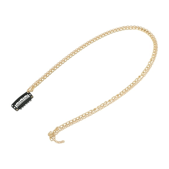 Accesorios de cabello trenzado de moda para mujeres, cadena de cabello trenzado de 1 pieza, tono dorado brillante