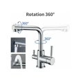thumbnail image 4 of 3 Way Kitchen Faucet, 360° Swivel Kitchen Mixer Tap, Drinking Water Kitchen Faucet, Kitchen Sink Mixer Tap with Filtered Water Outlet 325*230*40mm, 4 of 4
