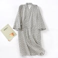 thumbnail image 1 of Albornoz de gasa de algodón para hombre, camisón tipo kimono de talla grande, pijama fino de primavera y verano, albornoz con cordones, ropa de chándal para aguas termales, 1 of 6