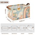 thumbnail image 7 of Yayeee Foldable Storage Basket for Shelves with Handles Set of 2 Waterproof Cloth Bins, Beige Rainbow Clouds, 7 of 7